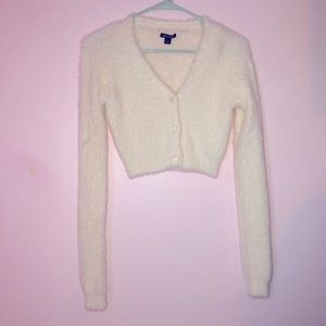 Wild fable cropped fuzzy sweater